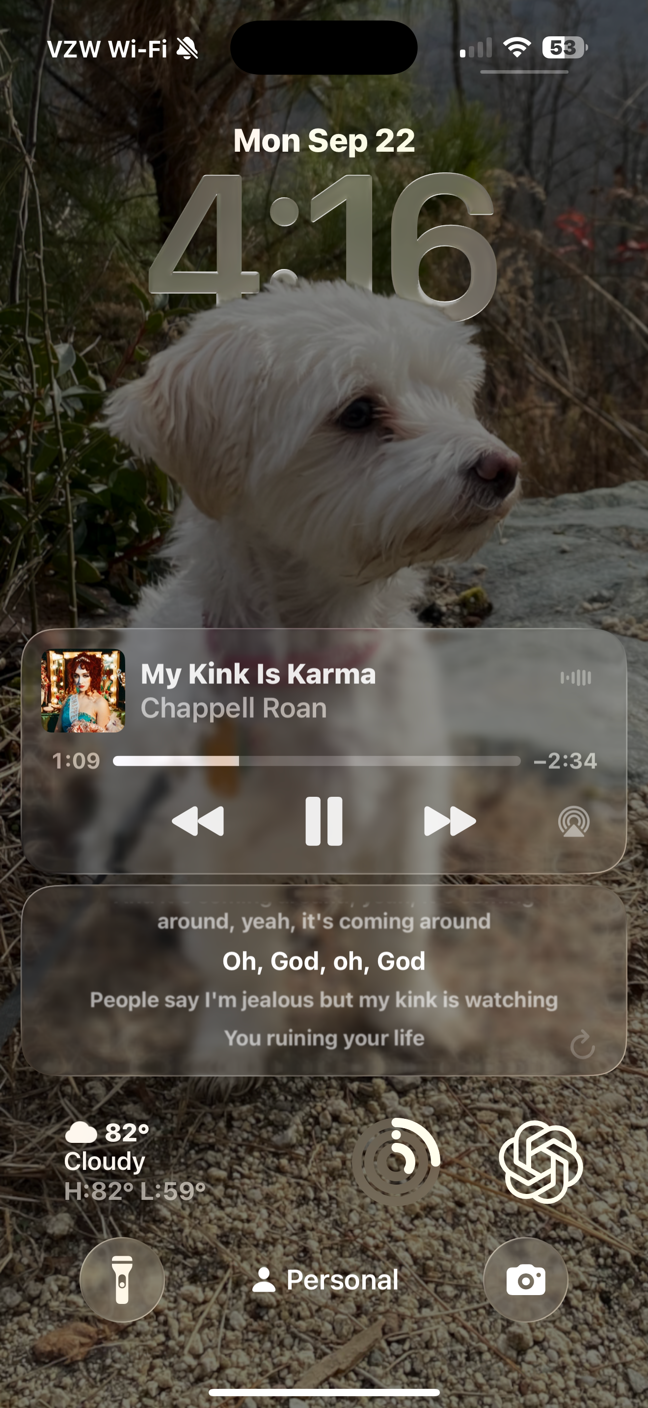 Dynamic-Lyrics widget example