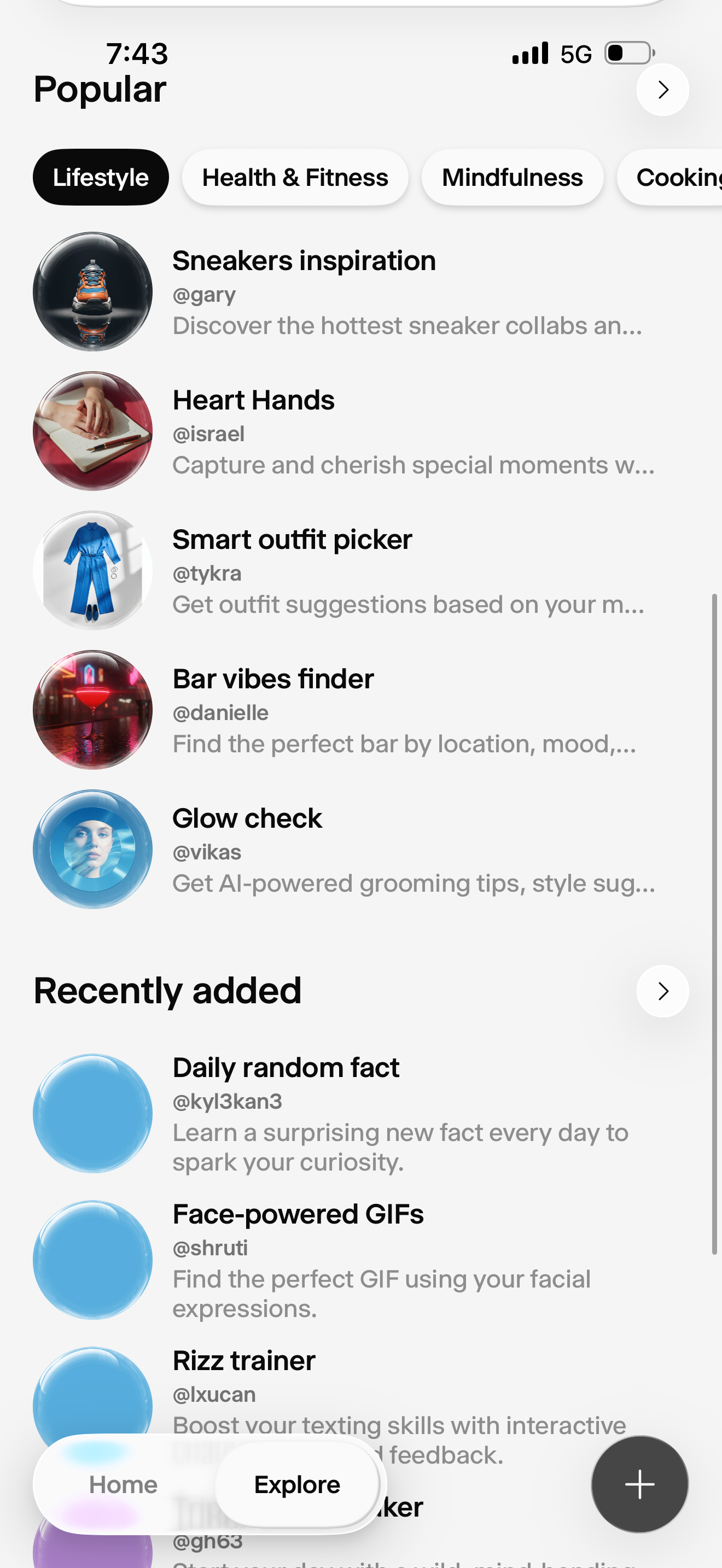 Screenshot of wabi interface