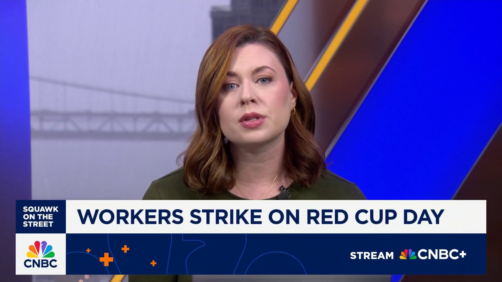 Starbucks employees picketing outside store during holiday season walkout