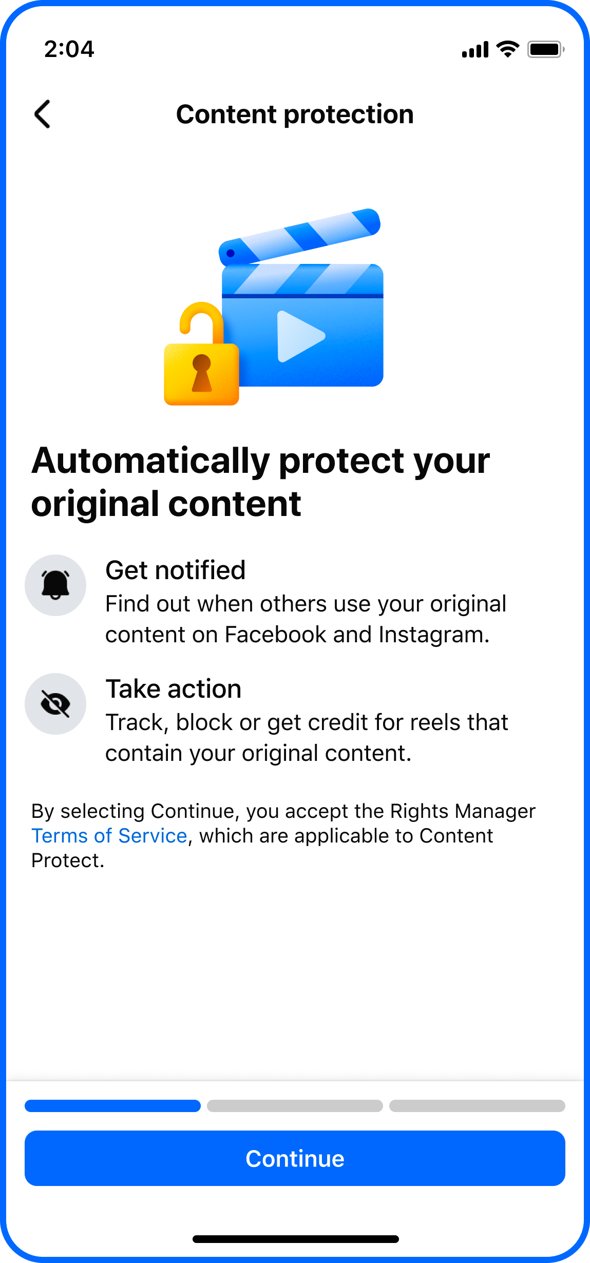 Facebook content protection Interface
