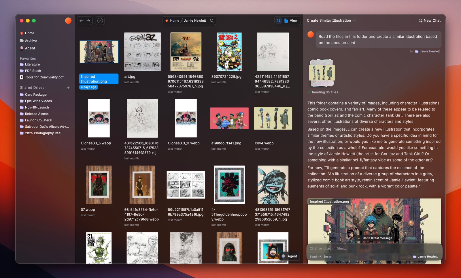 Poly interface showing organized ⁢files