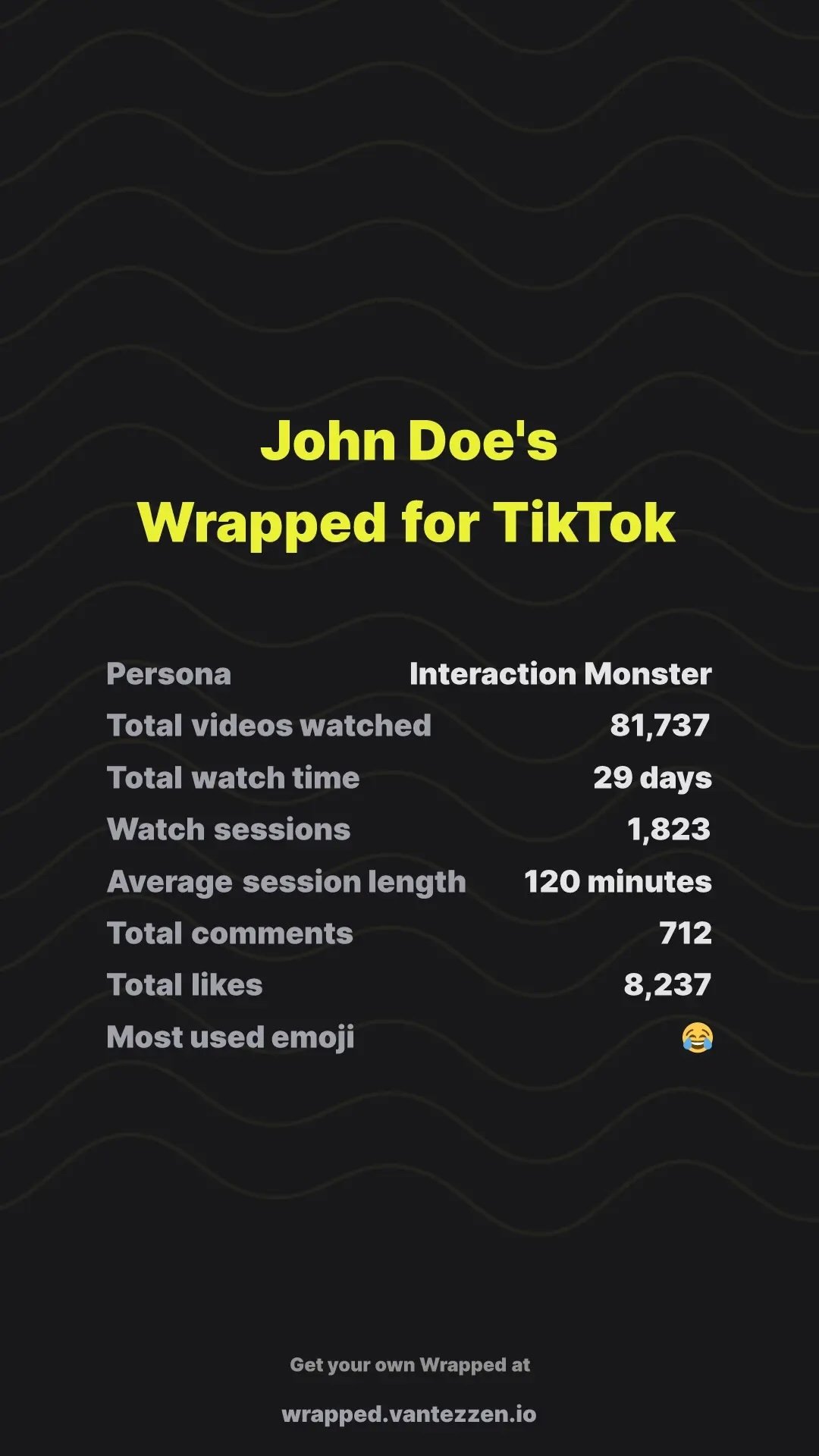 Wrapped For tiktok Interface