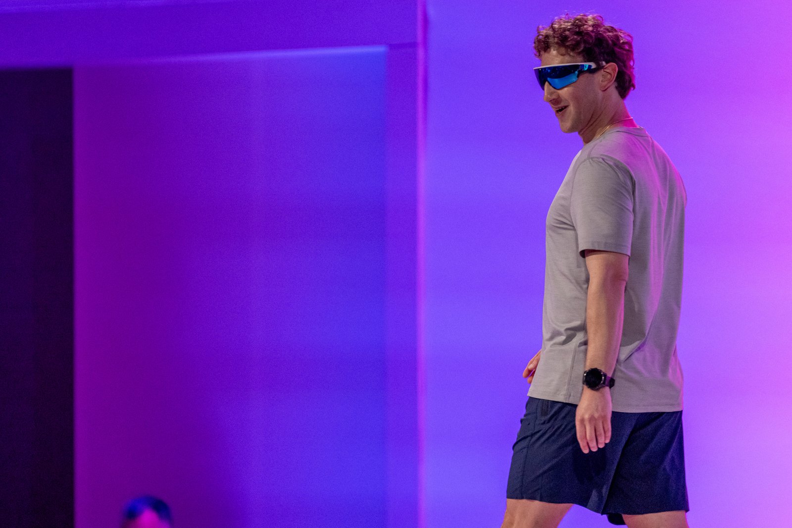 Mark Zuckerberg wearing Meta Oakley Vanguard smart glasses
