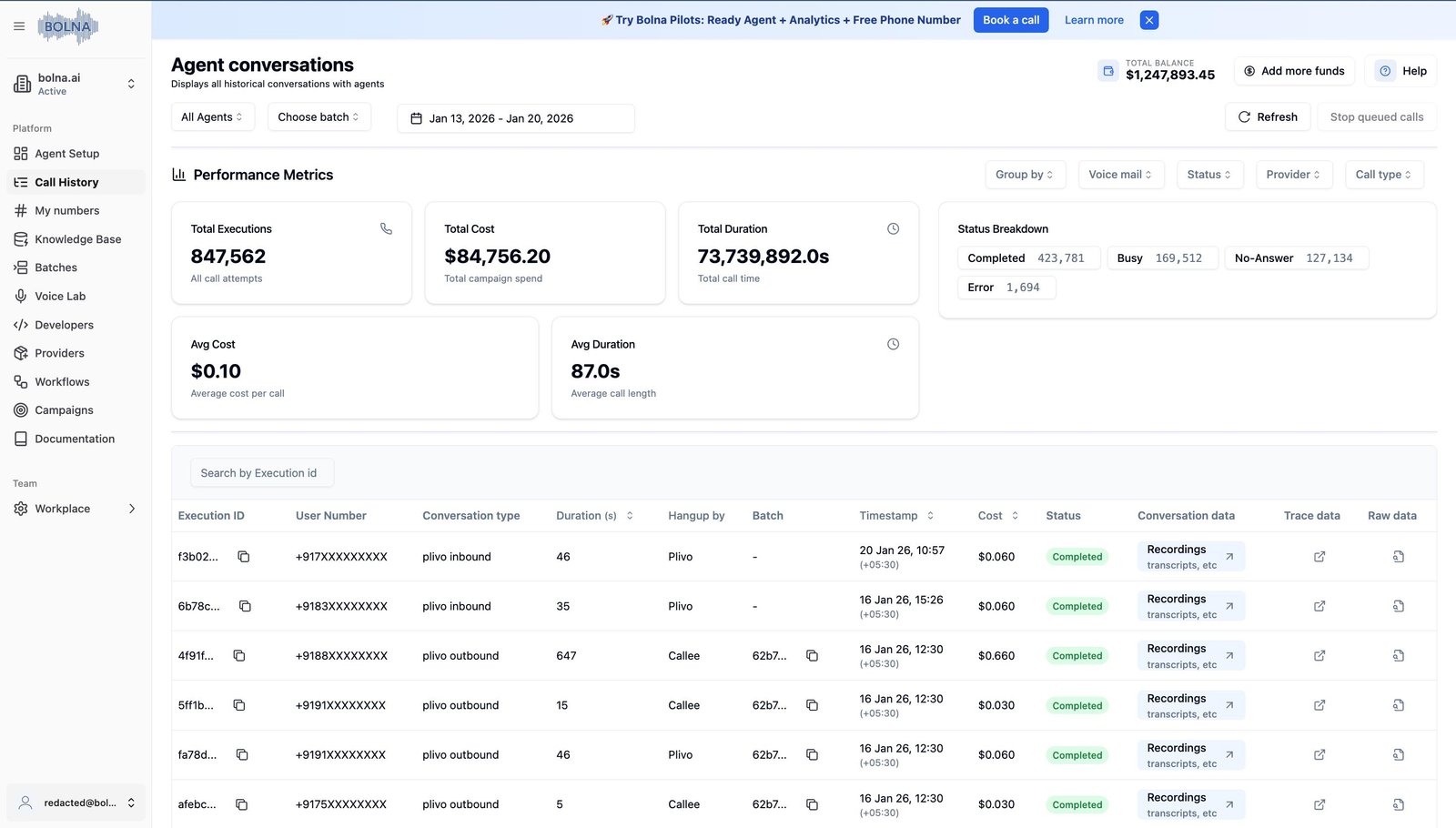 Bolna's Voice Orchestration Platform