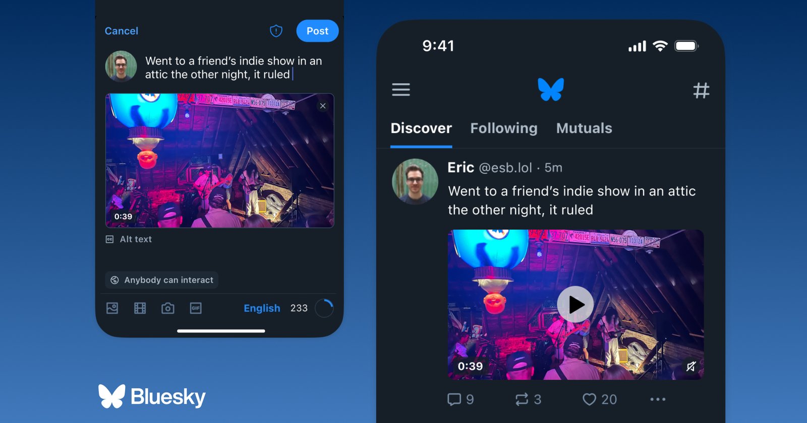 Bluesky app interface