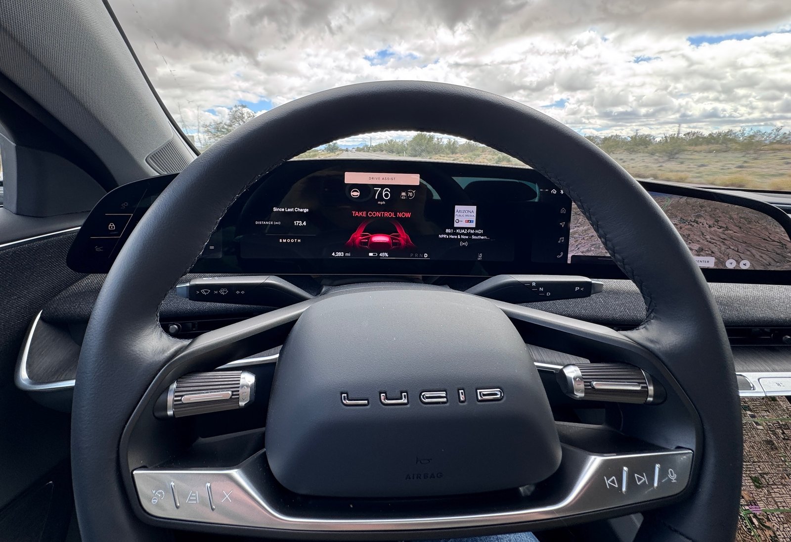 Lucid Air touring sedan interior