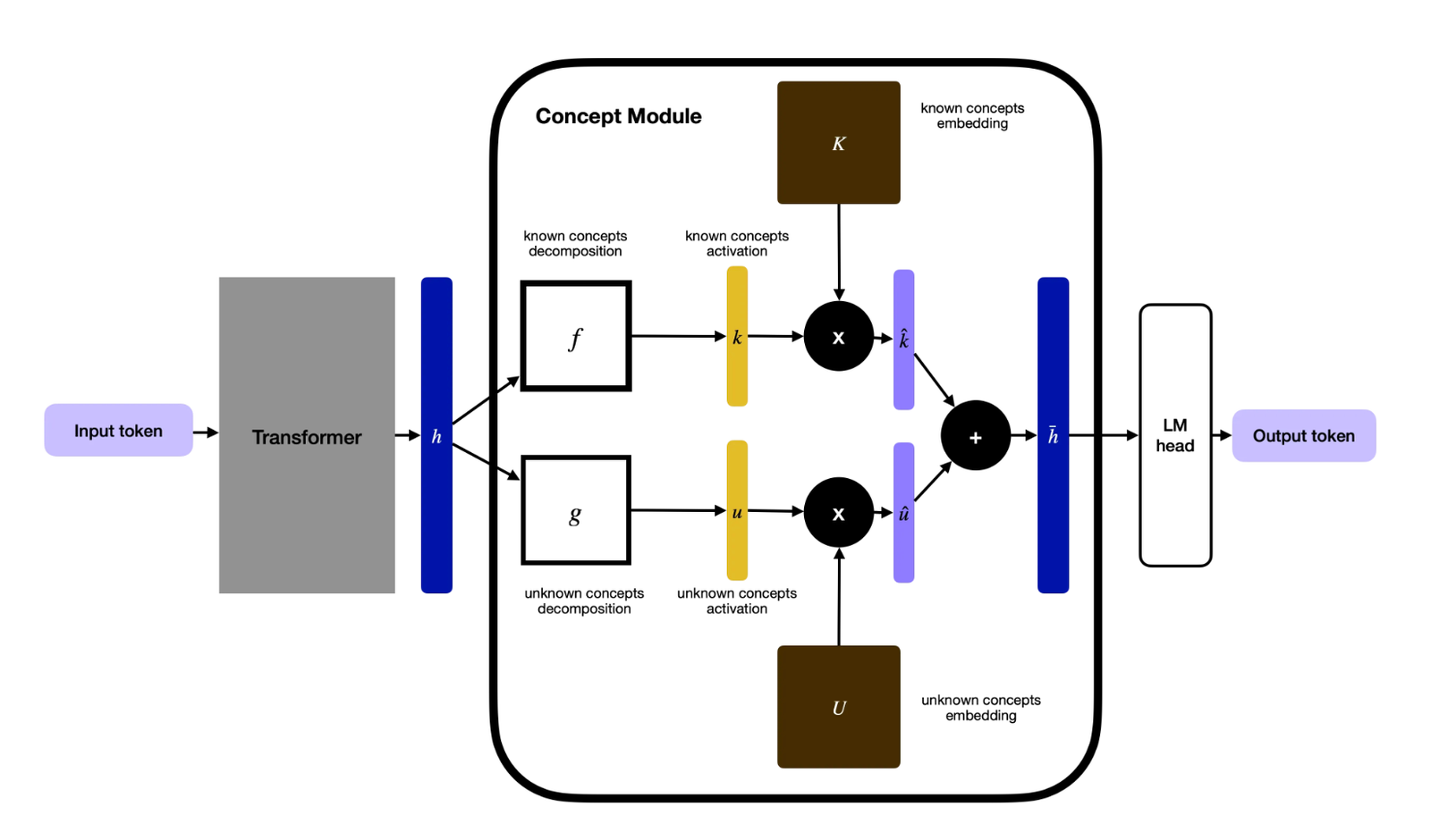 Diagram illustrating Guide Labs' interpretable LLM architecture