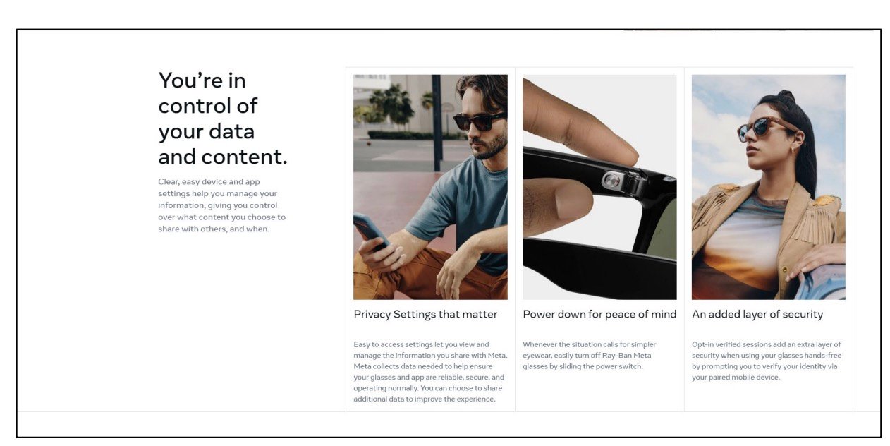 Screenshot from complaint showing Meta ad claiming control over data