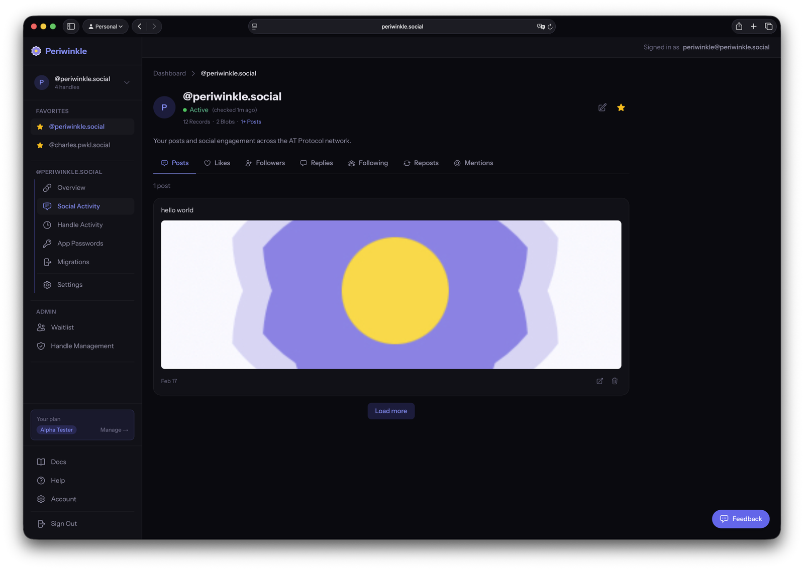 Periwinkle interface showcasing user control