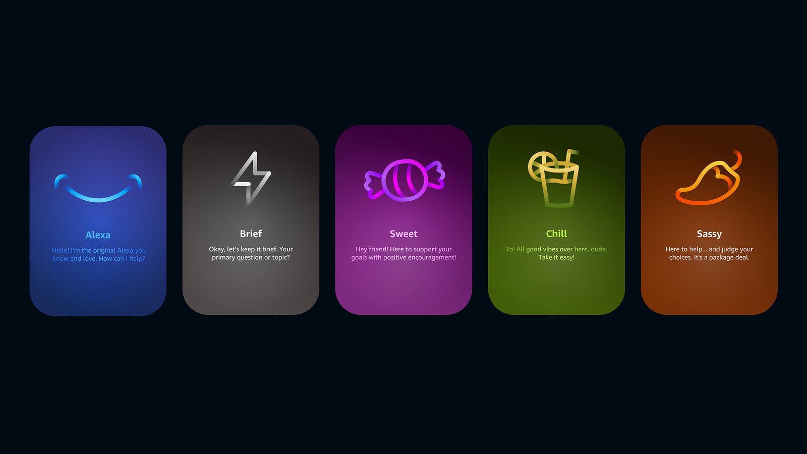 Alexa device showcasing new personality options