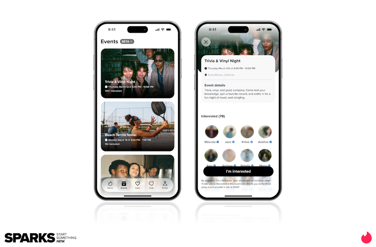 Tinder Events Feature Interface