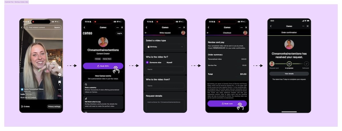 TikTok interface displaying creator profiles
