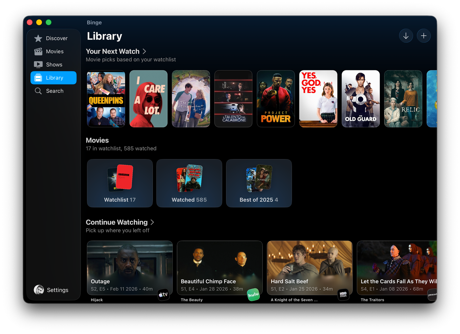 Binge app features overview