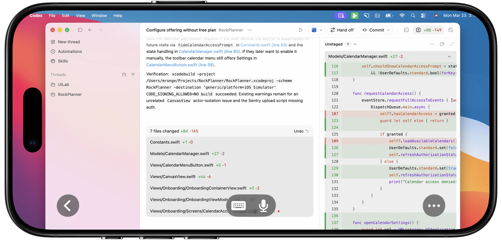 Voice command feature exhibition on iPhone using Astropad Workbench