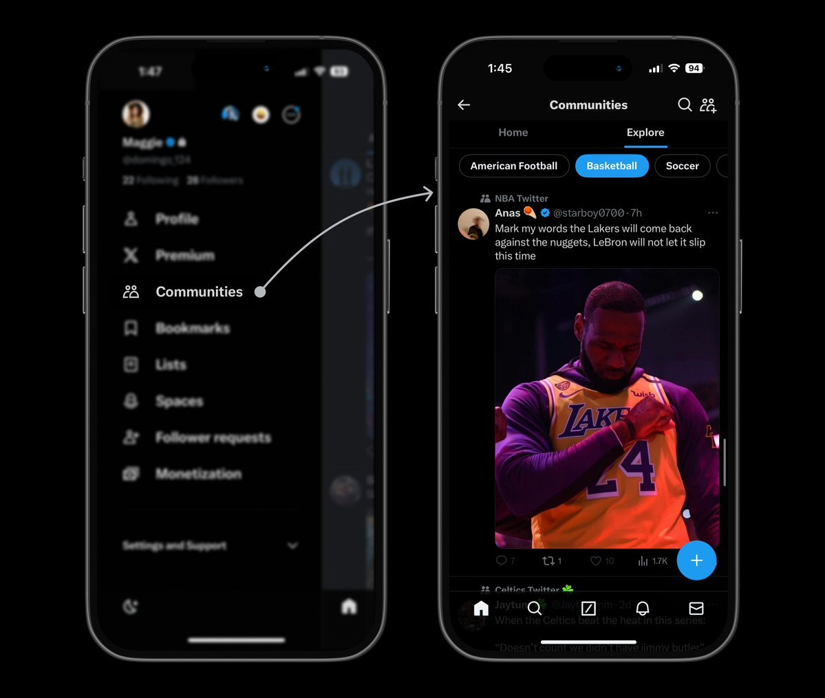 X platform interface showing new group chat features