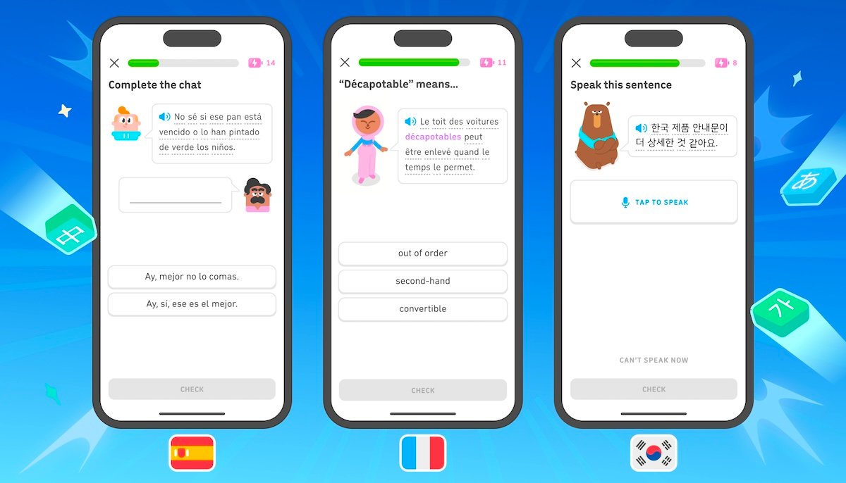 Duolingo language learning interface