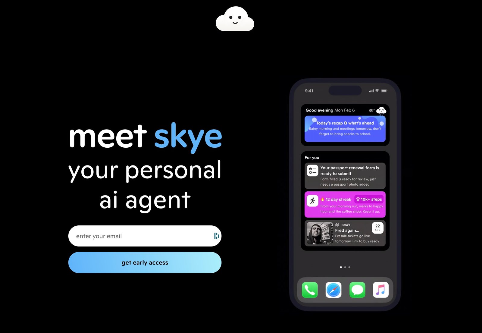 Skye App Interface Exmaple