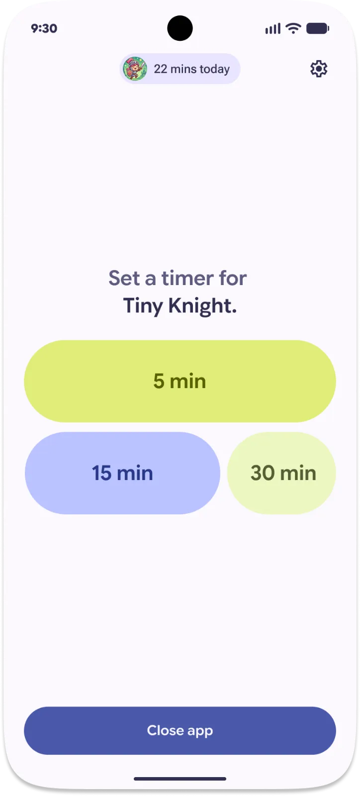 Pause point interface showing timer options