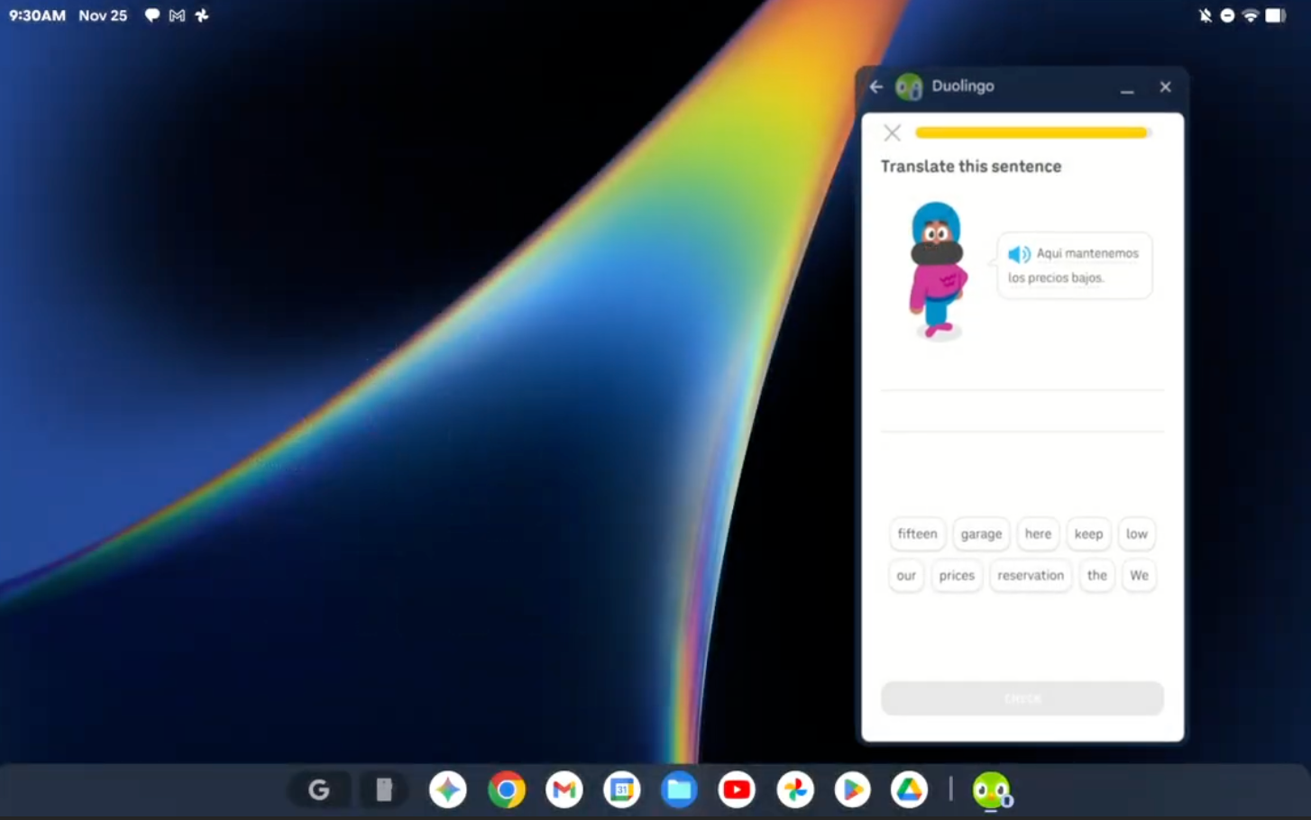 Android app running on ⁤Googlebook