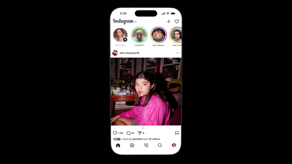 Presentation of Instagram's Instants feature