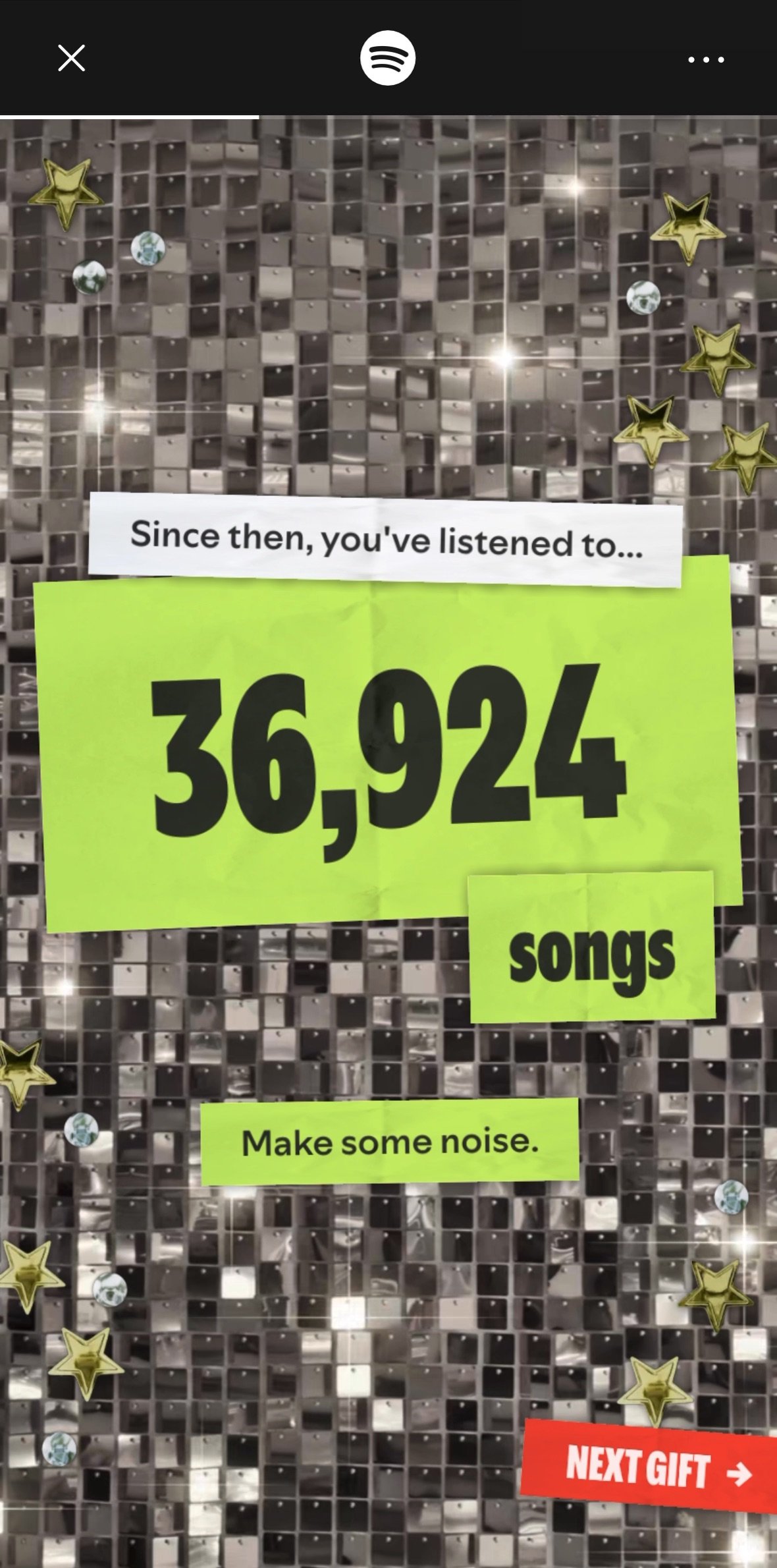 User sharing music stats on social media