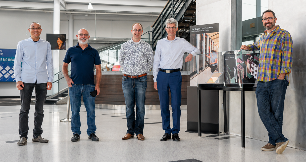 Cerebras Systems founding team in 2015: Andrew Feldman, Gary Lauterbach, Michael James, Sean Lie and jean-Philippe Fricker