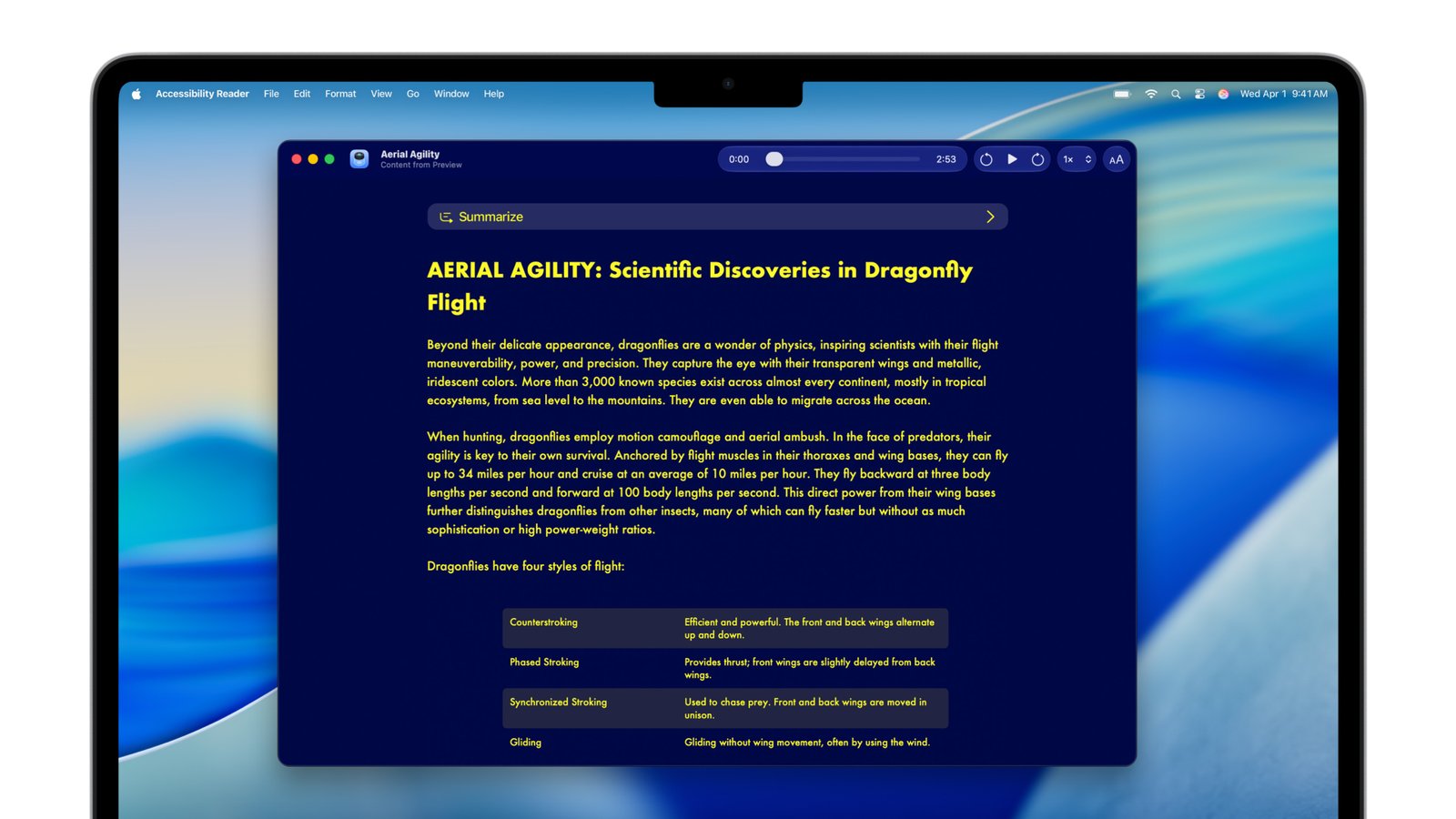 Apple's updated Reader displaying complex scientific document formatting