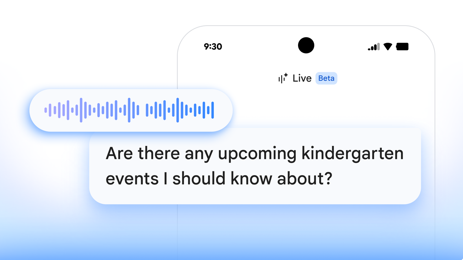 Illustration showing Google's integration of conversational AI into products