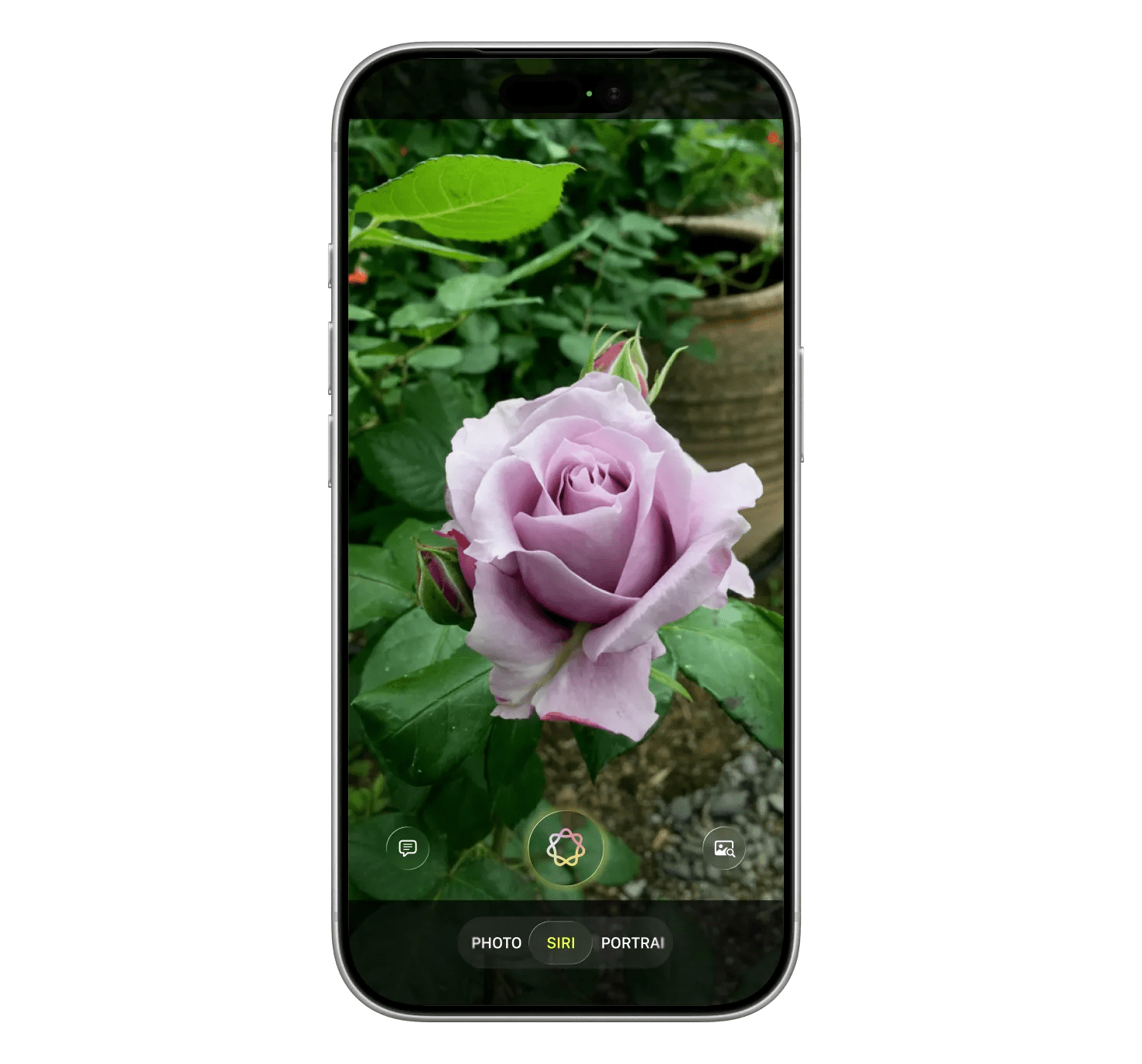 Conceptual illustration showing apple's new dynamic island interface featuring enhanced siri capabilities