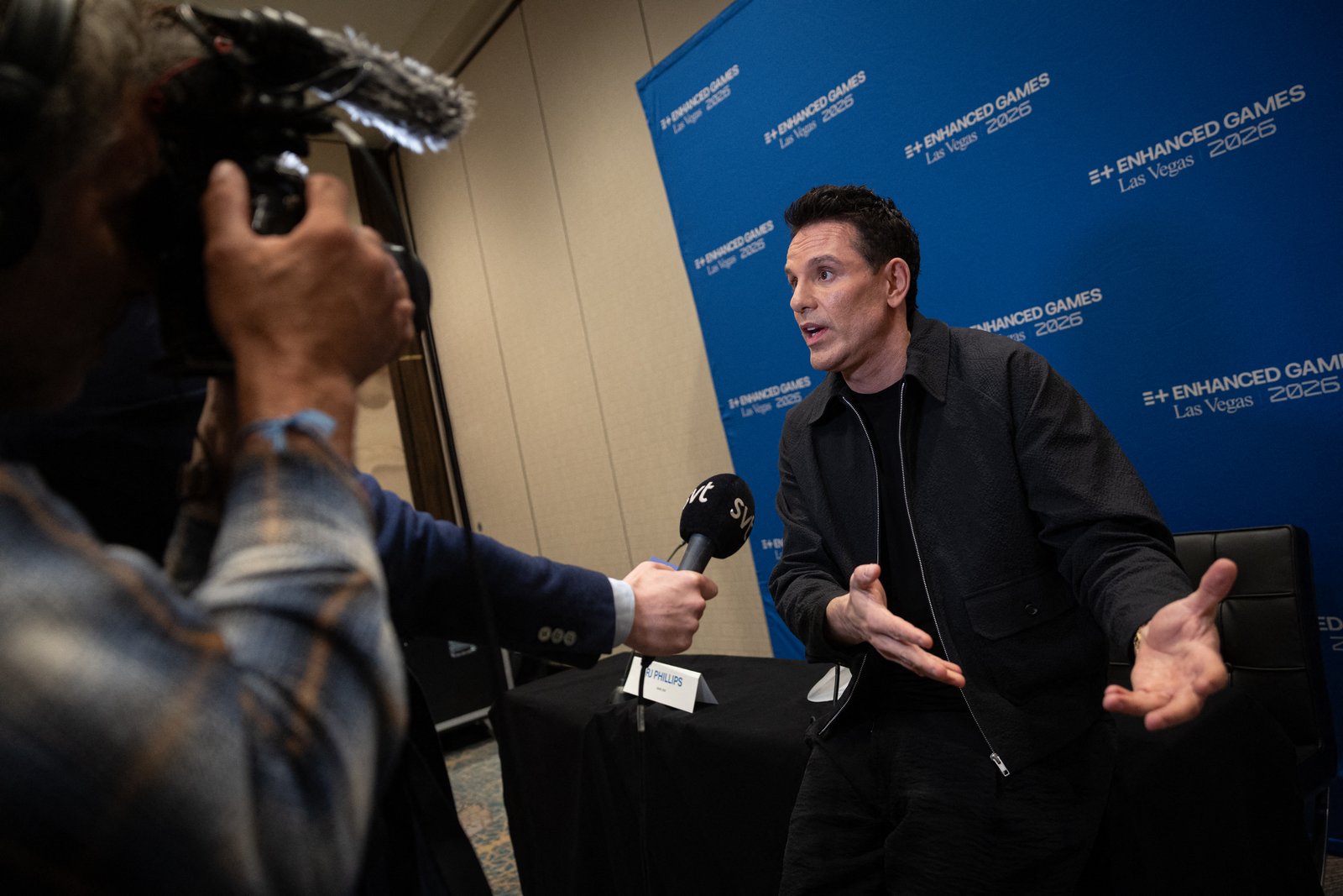 Christian Angermayer speaking at press conference