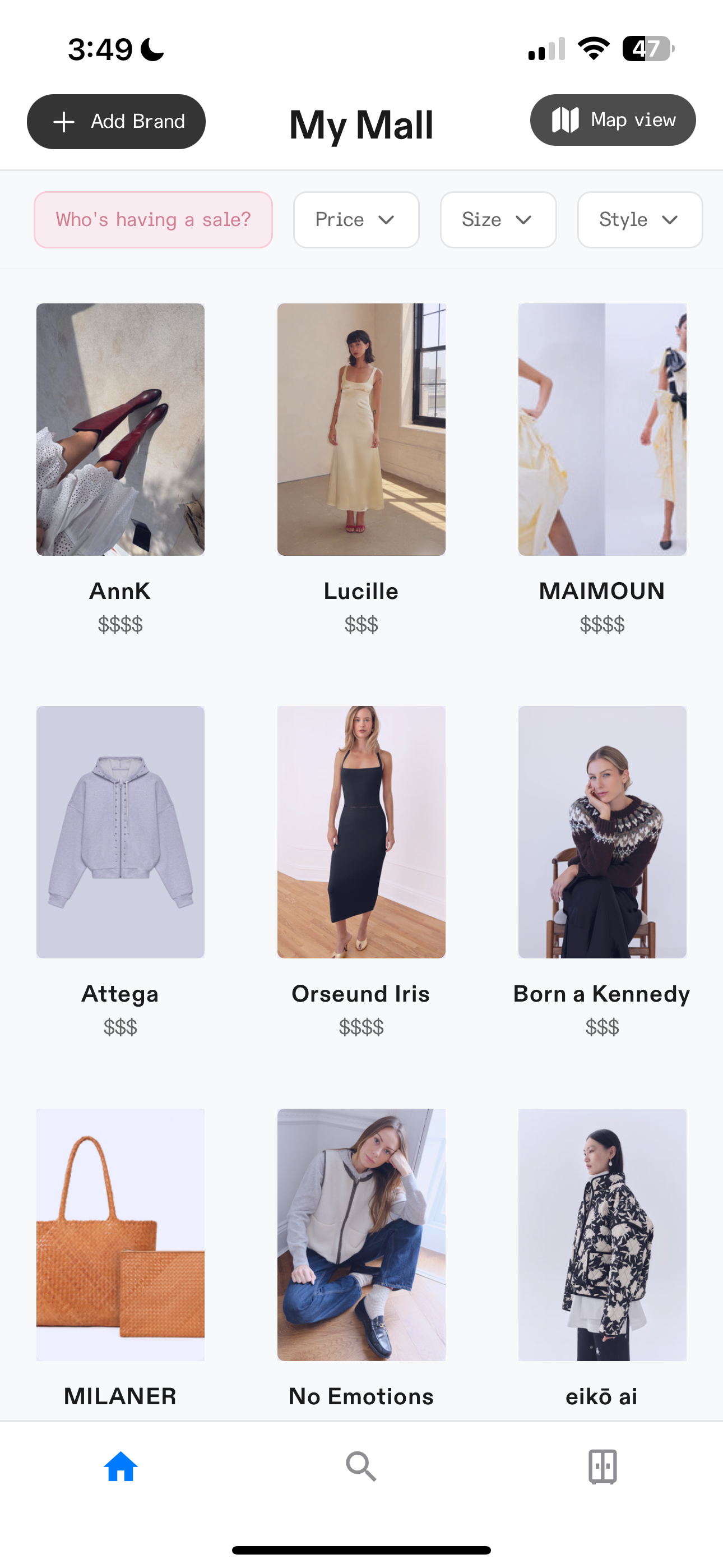 Price comparison feature in The Mall