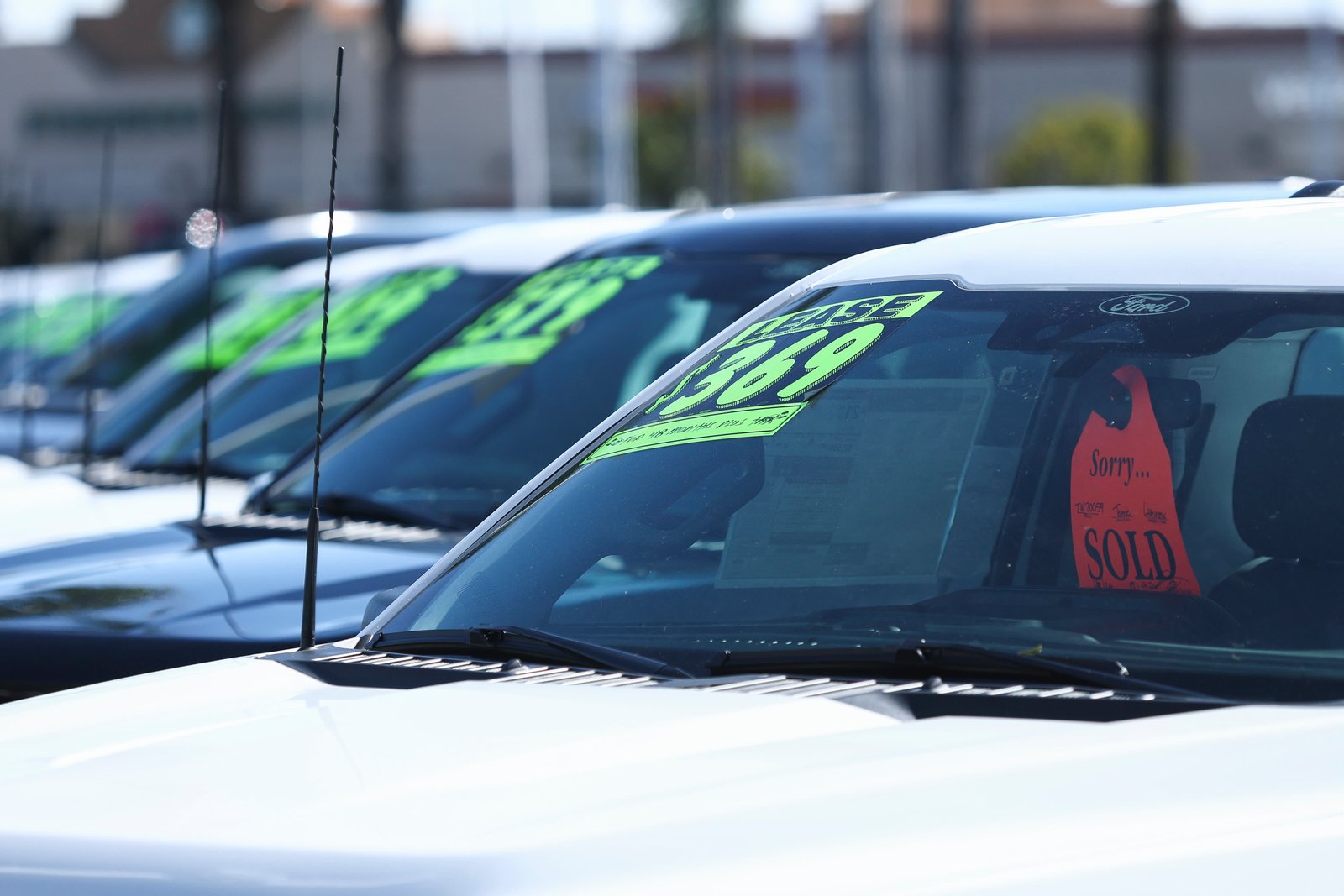 Used car dealership lot illustrating tight supply